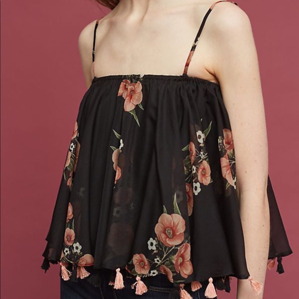 Anthropologie Carolina k floral tassel blouse - Picture 6 of 7